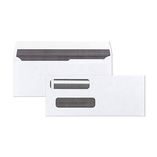 Envelopes 10-100 Self Seal Double Window Security Tinted Envelopes for Computer Checks-Compatible for QuickBooks 3-5/8 X 8-11/6 